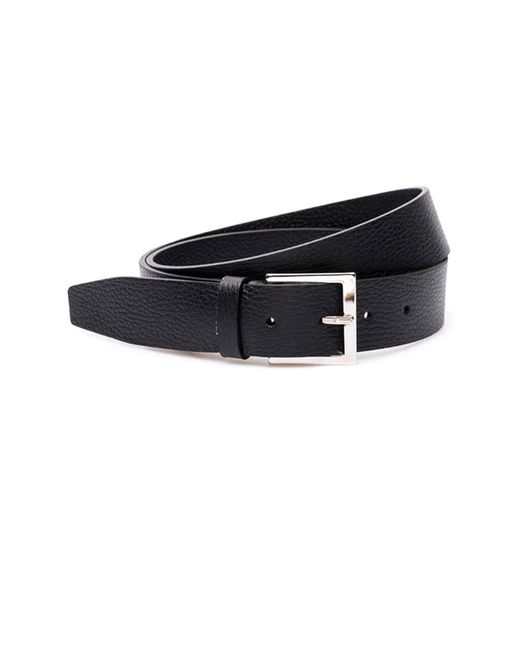 Orciani Black Leather Belt for men