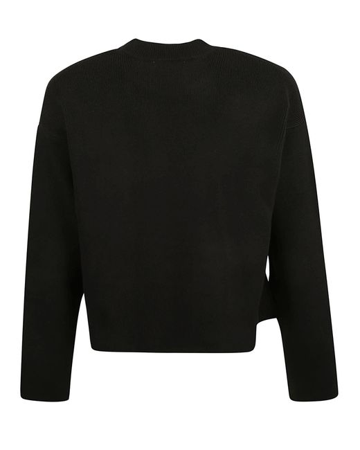 AMI Black Mnred Adc Crewneck Sweater for men
