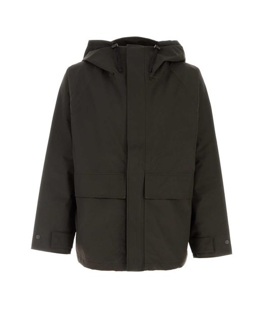 Nanamica Black Slate Polyester Raincoat for men