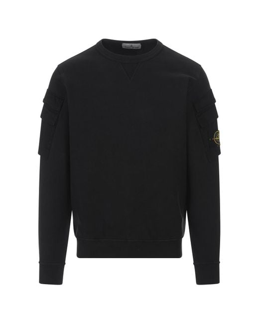 Stone Island Black Sweatshirt With Pockets for men