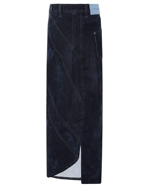 OTTOLINGER Multiline Velvet Denim Skirt in Blue | Lyst