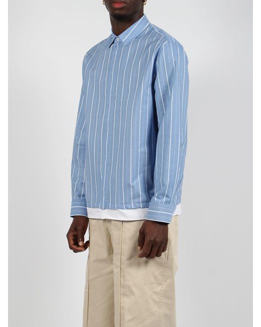 Neil Barrett Blue Loose Double Layer Long Sleeve Shirt for men