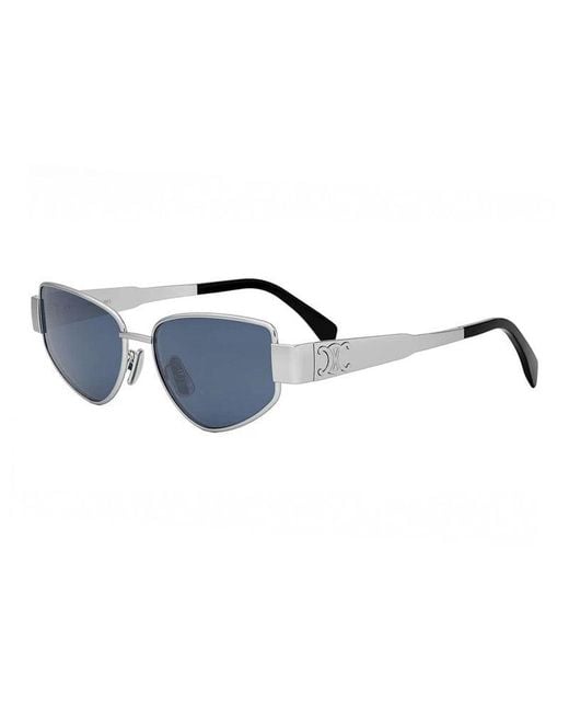 Céline Blue Sunglasses Square Full Rim, Shiny Palladium Frame And Lens Cl40293U16V