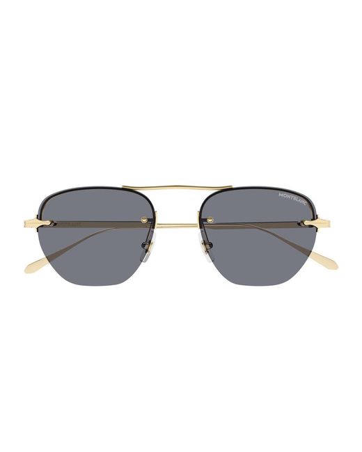 Montblanc Gray Mb0404S Linea Nib Metallo Sunglasses for men