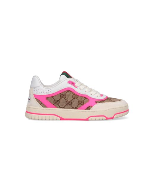 Gucci Pink Re-Web Sneaker, Leather
