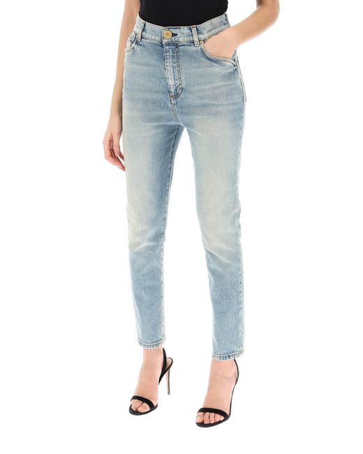 Balmain Blue High-waisted Slim Jeans
