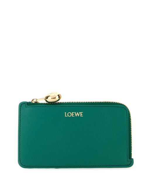 Loewe Green Emerald Leather Card Holder