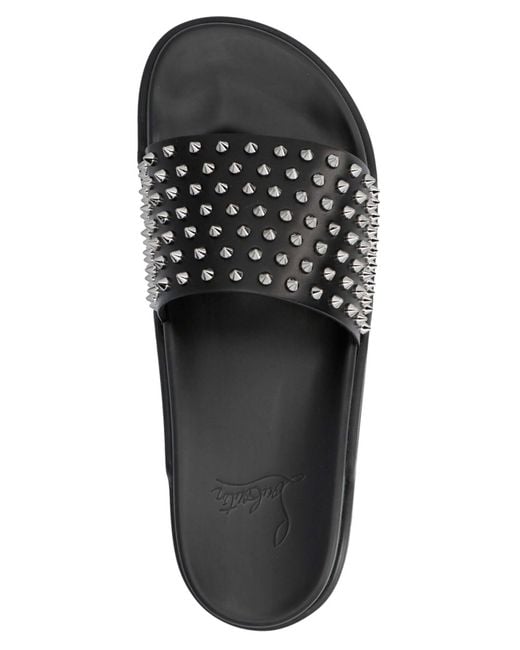 Christian Louboutin Pool Fun Slides in Black for Men | Lyst