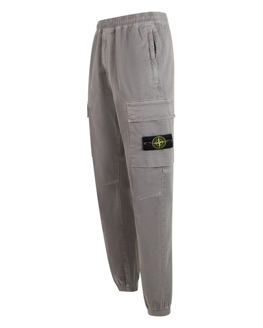 Stone Island Gray Track Pants Cotton for men