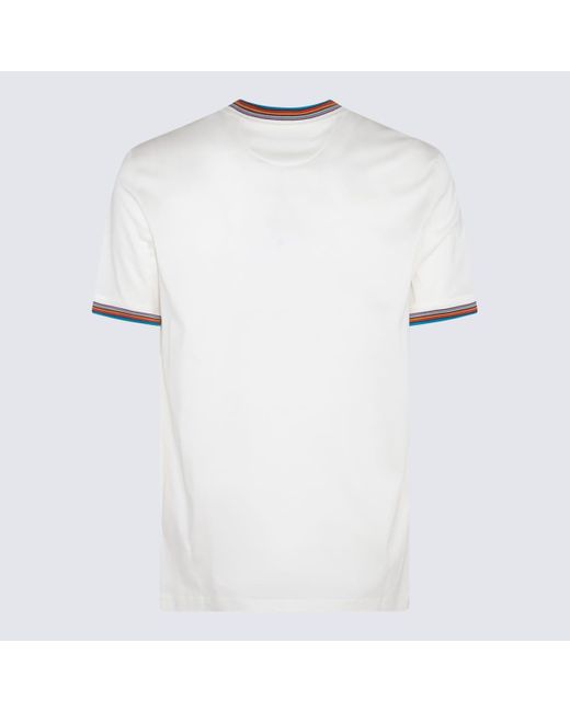Paul Smith White Multicolour Cotton T-shirt for men