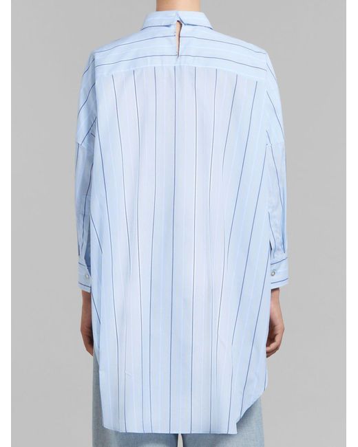 Marni Blue Striped Organic Cotton Shirt