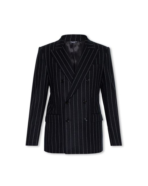 Dolce & Gabbana Black Wool Blazer for men