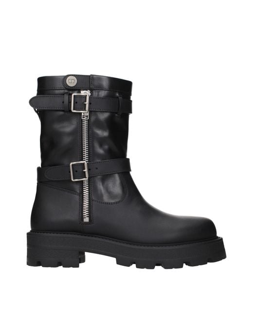 Dior Black Leather Ankle Boots
