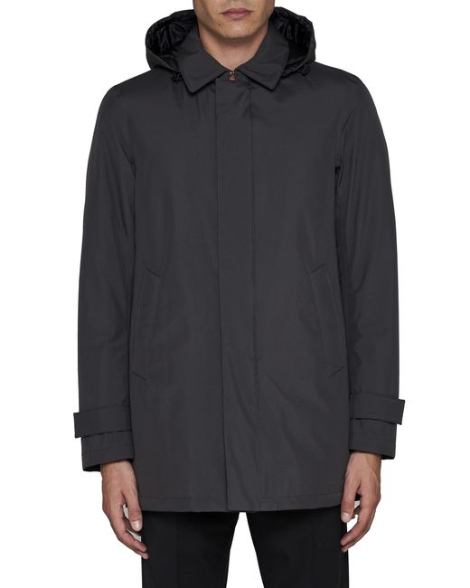 Herno Gray Raincoat for men