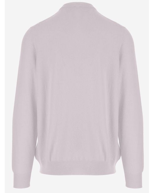Kiton Pink Cashmere Sweater With High Neck for men