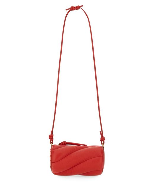 Fiorucci Red Mini Mella Bag Leather Cotton Shoulder