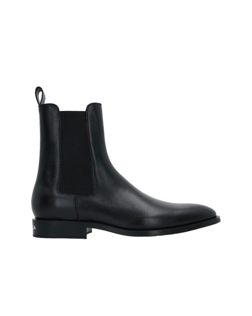 Balenciaga Black Leather Chelsea Boots for men