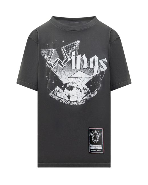 Stella McCartney Gray T-Shirt With Graphic Wing Print