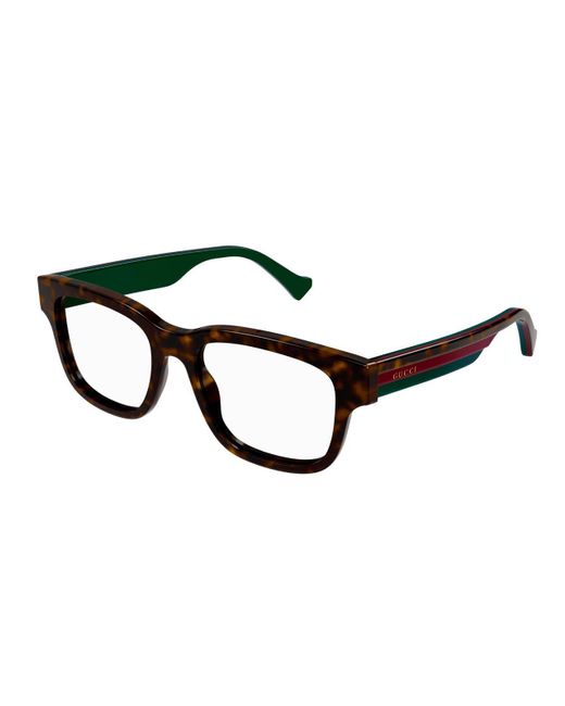 Gucci Black Rectangular Frame Glasses for men