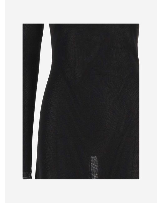 Giorgio Armani Black Brilliant Knit Longuette Dress