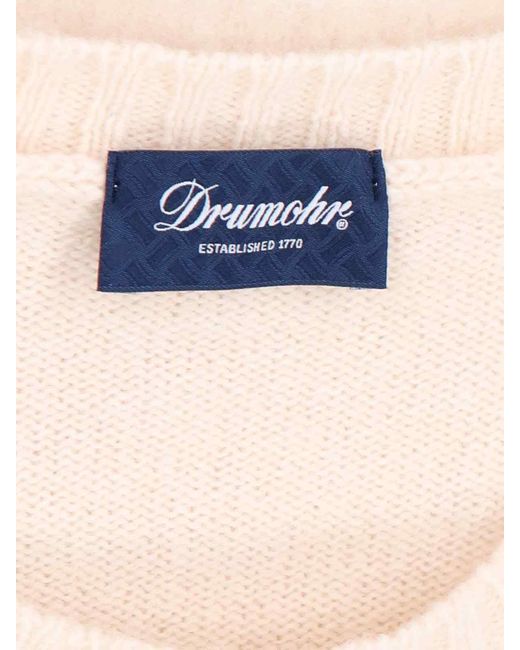 Drumohr White Crew-Neck Jumper for men