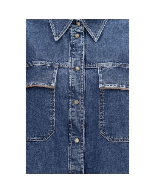 Brunello Cucinelli Blue Denim Shirt