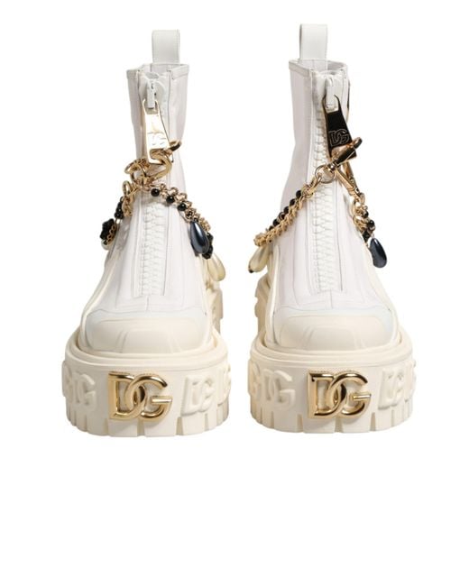 Dolce & Gabbana Natural Leather Rubber Logo Ankle Boots Shoes Co+Pl+Pu+20Lf