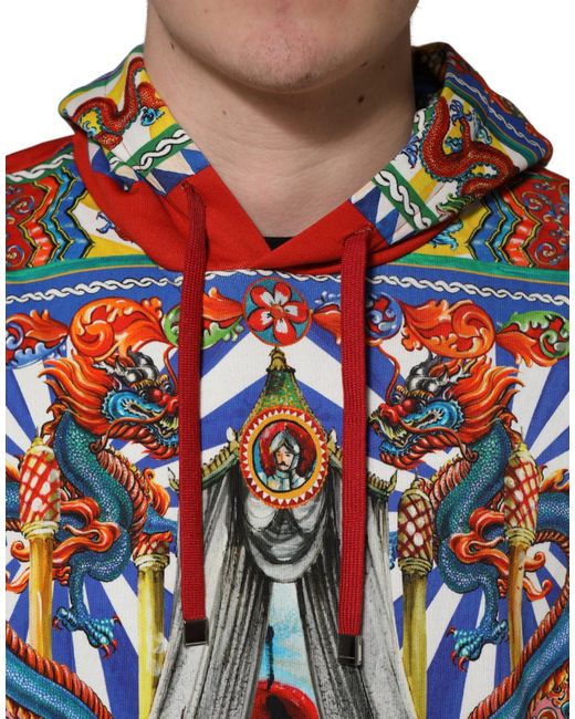 Dolce & Gabbana Red Glamzilla Hooded Sweatshirt Sweater Cotton Clothing for men