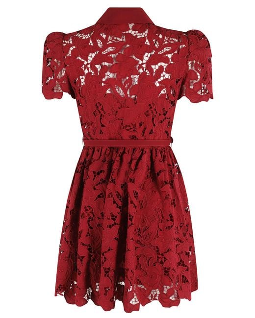Self-Portrait Lace Collared Mini Dress