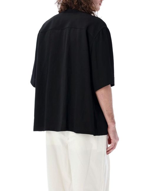 Jil Sander Black Bowling Shirt Mushroom for men