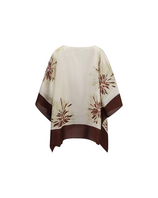 Brunello Cucinelli Natural Multicolor Silk Blouse