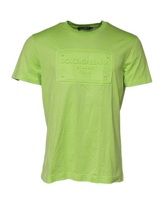 Dolce & Gabbana Green Logo Graphic Tshirt for men