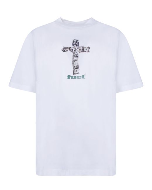 Fuct White Money Crossed T-Shirt for men