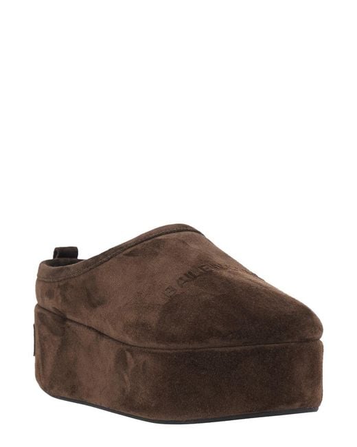 Balenciaga Brown Mule Alaska Suede Platform