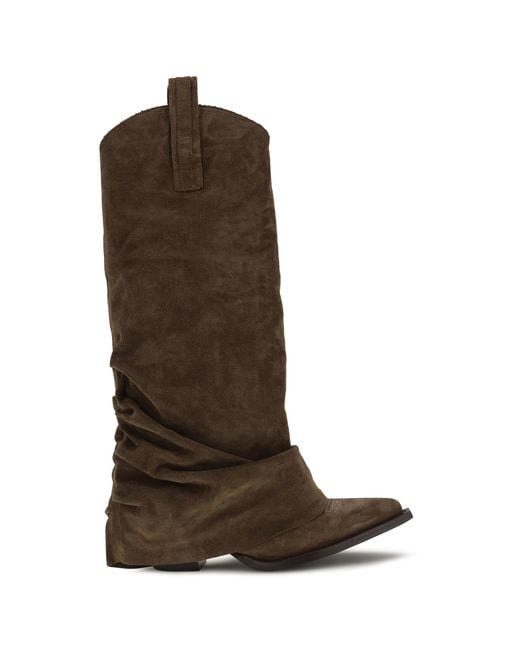 R13 Brown Suede Cowboy Boots