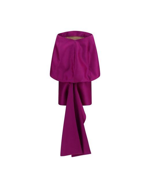 Balenciaga Purple Off-Shoulder Mini Dress