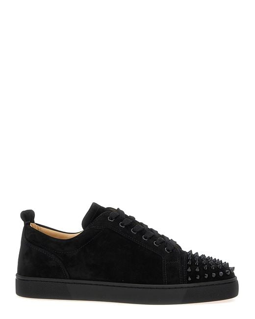 Christian Louboutin Black Luxury Sneaker With Suede Panels for men