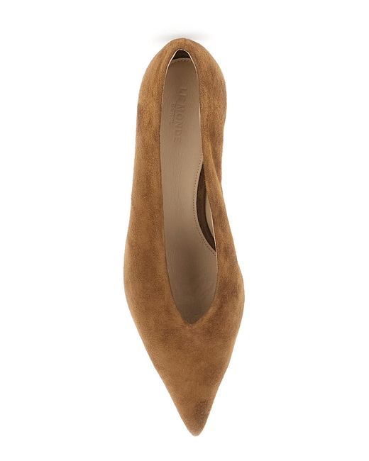 Le Monde Beryl Brown Kitten Heel Mules Leather Lamb