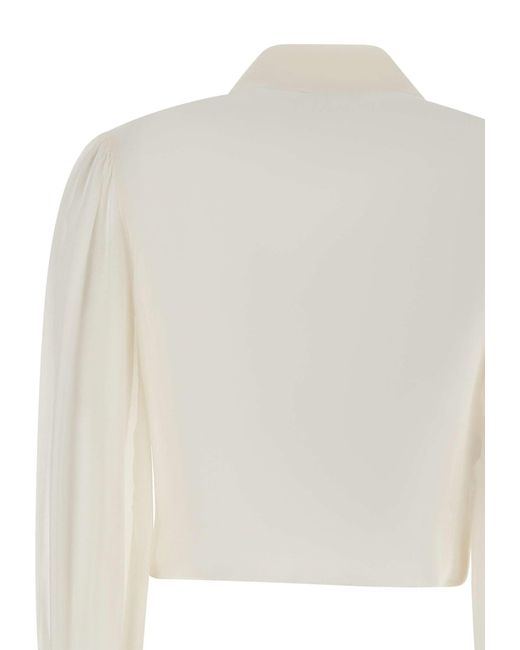 Elisabetta Franchi White Events Silk Georgette Shirt