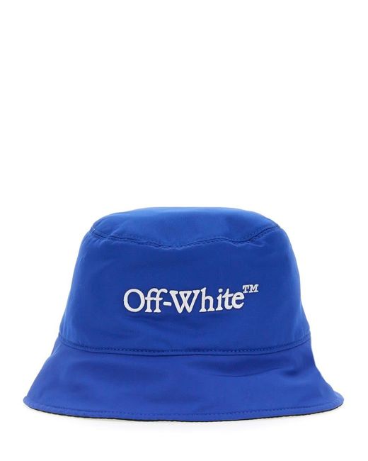 Off-White c/o Virgil Abloh Blue Logo-embroidered Reversible Bucket Hat
