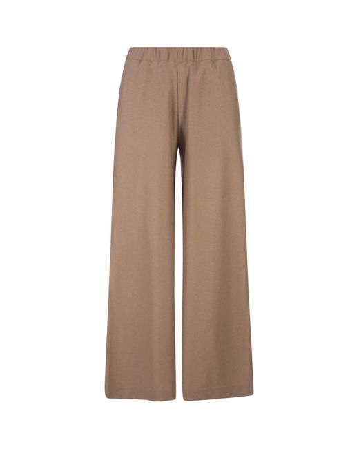 Fedeli Brown Camel Cashmere Wide Trousers