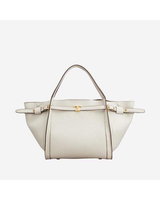 Tod's White Leather Shopping Bag Calfskin Handbags