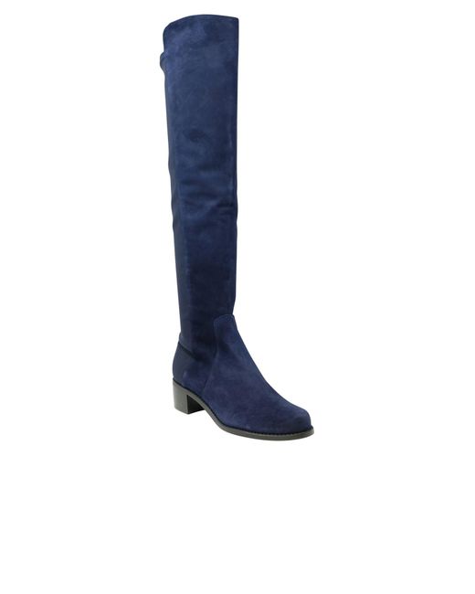 Stuart Weitzman Suede Reserve Boots in Blue Lyst UK