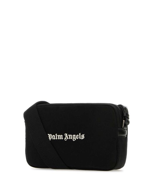 Palm Angels Black Canvas Crossbody Bag for men