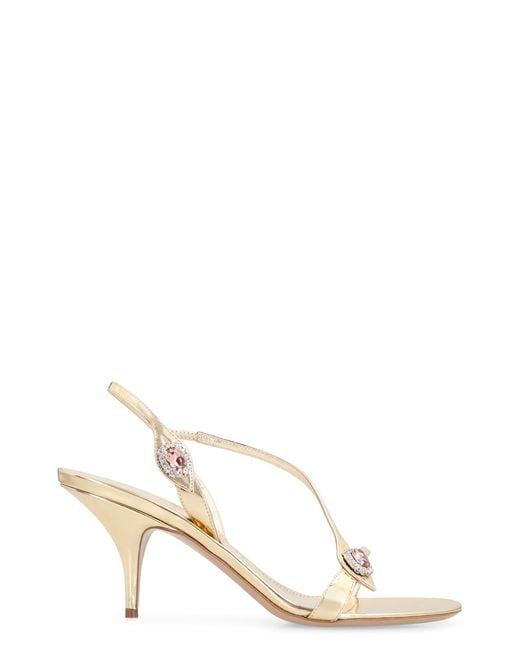 Ferragamo Natural Laminated Calfskin Sandals Calf