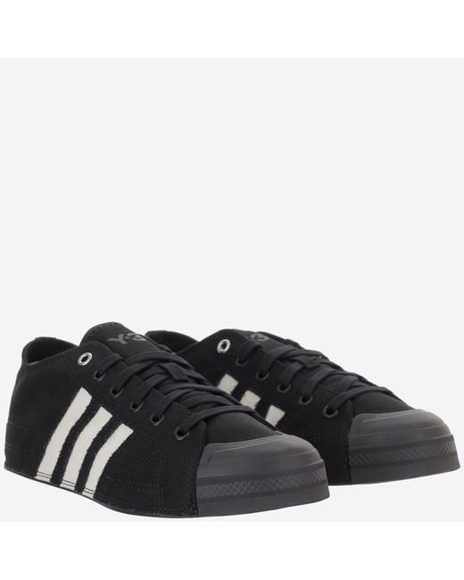 Adidas Black Y-3 Nizza Lo Sneakers Fabric Trainers for men