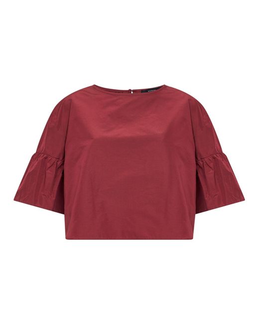 Weekend by Maxmara Red Cropped Blouse Wkdbreak