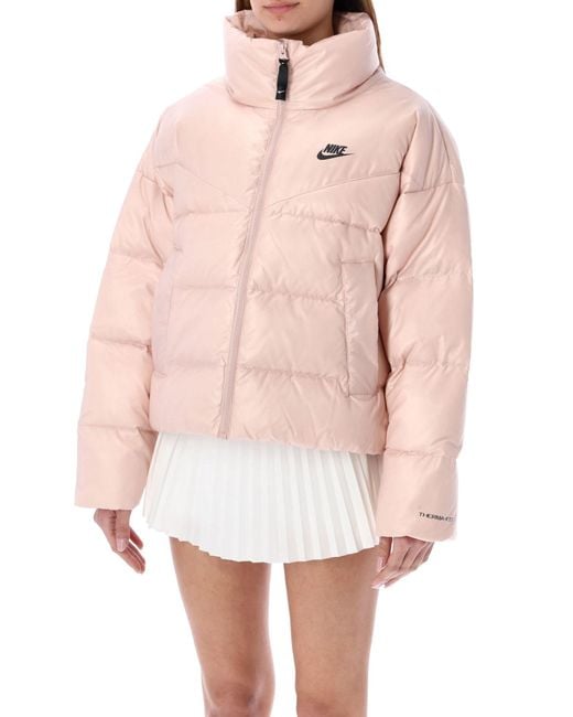 Nike Synthetic Therma-fit Puffer Jacket In Pink - Lyst