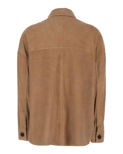 Arma Brown Kaylee Jacket With Classic Collar And Applied Pockets On The Front
