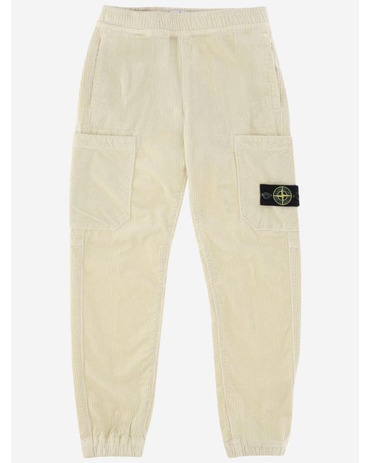 Stone Island Natural Cotton-Blend Trousers for men